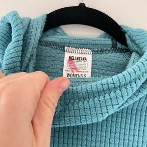 Women’s small grid hoodie (Turquoise)